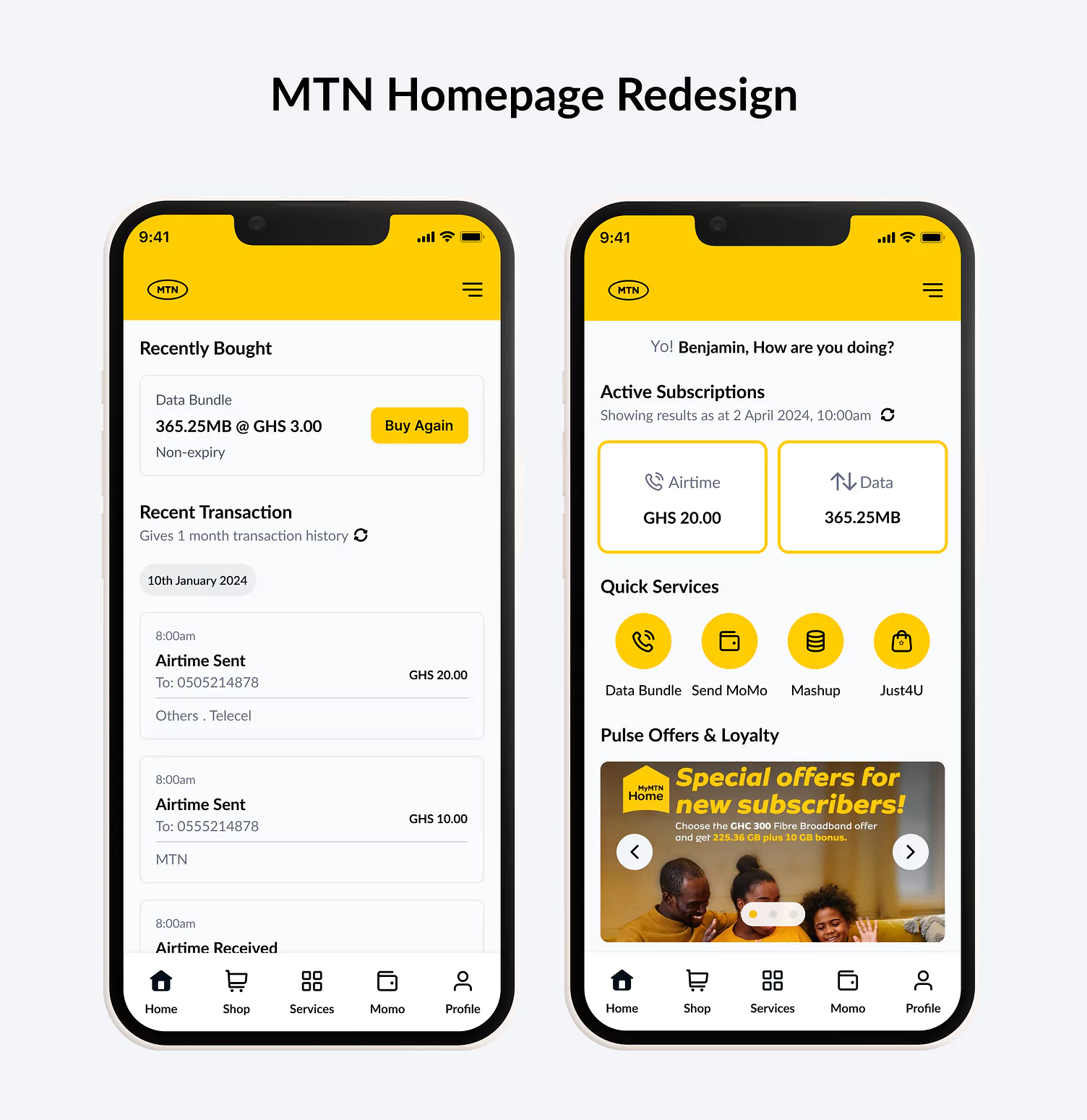 MTN Mobile App Redesign