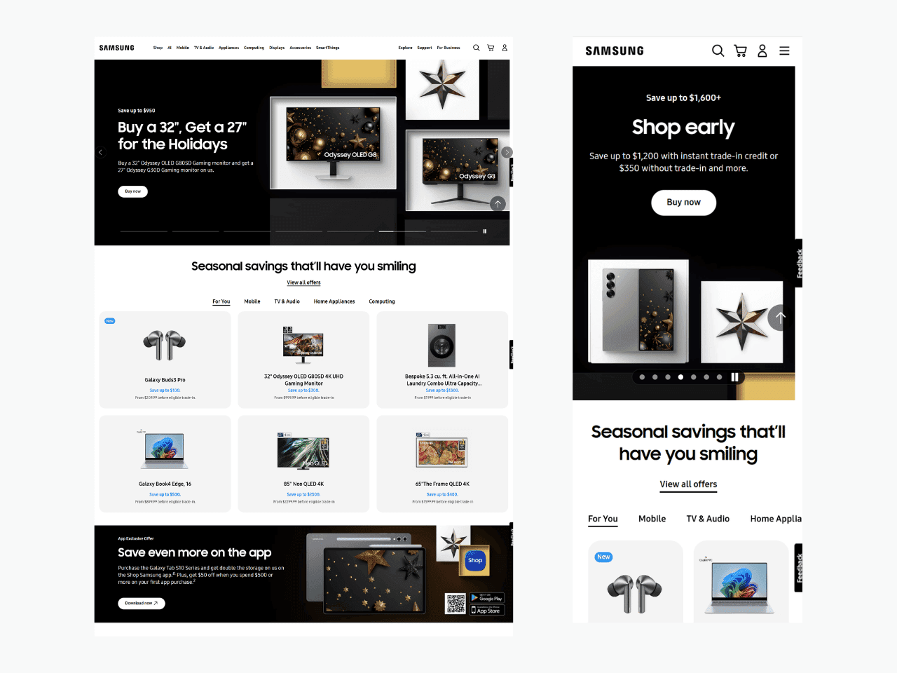 Samsung Website Design