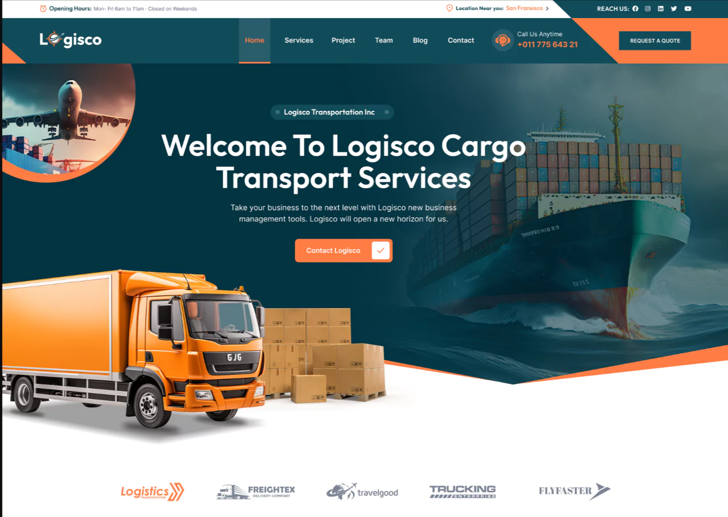 Logisco - Transportation & Logistics Business Figma Template